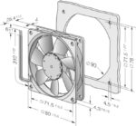 8002772924 8412 N/2GLE-256, 8400 N Series Axial Fan, 12 V dc, DC Operation, 33m³/h, 500mW, 80 x 80 x 25mm Hirschmann — изображение 2