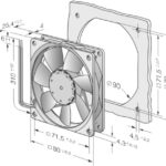 8009102097 8412NH, 8400 N Series Axial Fan, 12 V dc, DC Operation, 79m³/h, 2.1W, 180mA Max, 80 x 80 x 25mm Hirschmann