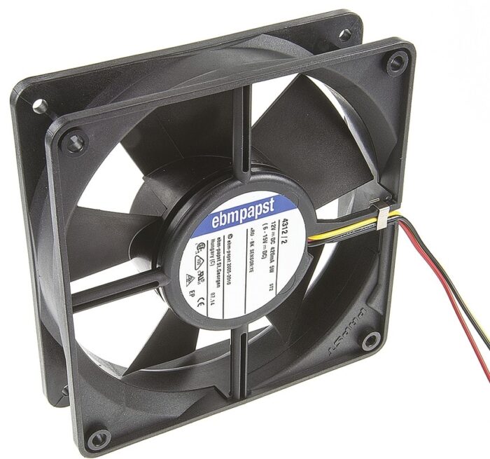 8006417098 4312/2, DC Fans Tubeaxial Fan, 119x119x32mm, 12VDC, 100CFM, Speed Signal/Open Collector Output Hirschmann — изображение 3