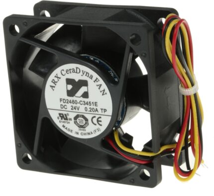 8009102319 FD2460-C3451E2AL, CeraDyna Series Axial Fan, 24 V dc, DC Operation, 59.6m³/h, 4.8W, 200mA Max, 60 x 60 x 25mm Hirschmann