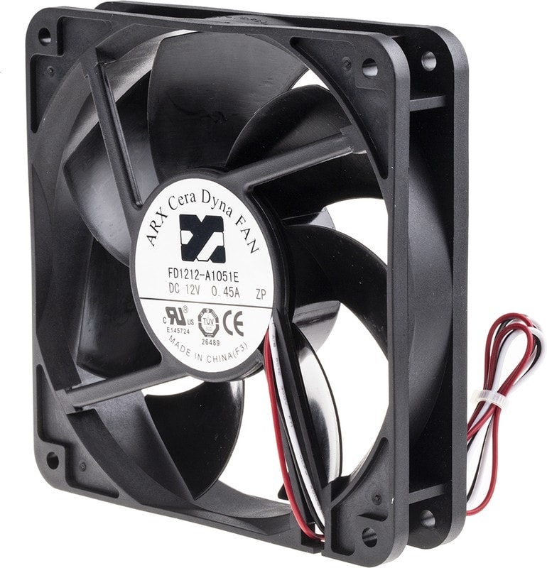 doc021217649 8009102322 FD1212-A1051E2AL, CeraDyna Series Axial Fan, 12 V dc, DC Operation, 180.8m³/h, 5.04W, 420mA Max, 120 x 120 x 25mm Hirschmann — изображение 1