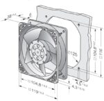 8009069845 Вентилятор Ebmpapst 4890 N 230V 50/60Hz 11/10W 119X38 Клемма Hirschmann — изображение 9