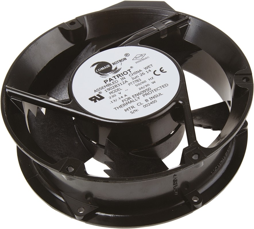 doc021224065 8009103539 PT77B3 19028312A, Patriot Series Axial Fan, 230 V ac, AC Operation, 400m³/h, 30W, 140mA Max, 171.4 x 50mm Hirschmann — изображение 1