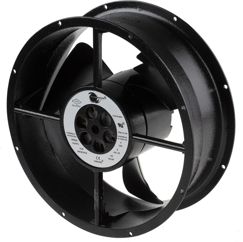 doc021238910 8009200374 CLE3T2 19020191A, Caravel Series Axial Fan, 230 V ac, AC Operation, 935m³/h, 60W, 250mA Max, 254 x 88.9mm Hirschmann — изображение 1