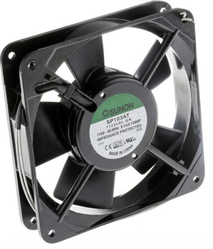 8004788984 SP103AT-1122LSL.GN, AC Fans Axial Fan, 120x120x25mm, 115VAC, 46/53CFM, 0.11/0.12"H2O, Sleeve, Wire Hirschmann