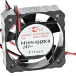 8009482859 F41MM-024XK-9, F41 Series Axial Fan, 24 V dc, DC Operation, 8.4m³/h, 864mW, 55mA Max, 41 x 41 x 12mm Hirschmann