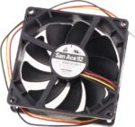 8006978241 9S0912L4011, Fan Tubeaxial 12VDC Square - 92mm L x 92mm H Ball 29.3 CFM (0.820m³/min) 3 Wire Leads Hirschmann — изображение 3