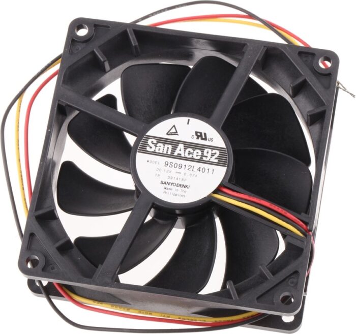 8006978241 9S0912L4011, Fan Tubeaxial 12VDC Square - 92mm L x 92mm H Ball 29.3 CFM (0.820m³/min) 3 Wire Leads Hirschmann — изображение 3