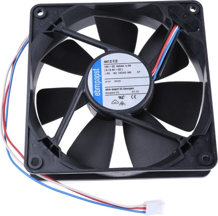 8009484121 4412F/2-RS0, 4400 F Series Axial Fan, 12 V dc, DC Operation, 170m³/h, 5.3W, 119 x 119 x 25mm Hirschmann — изображение 3