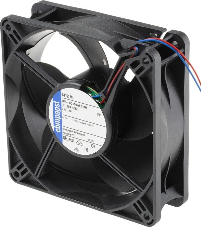 8022333102 Вентилятор Ebmpapst 4412 ML DC 12V 250mA 3.0W 119x38 2pin Hirschmann — изображение 2