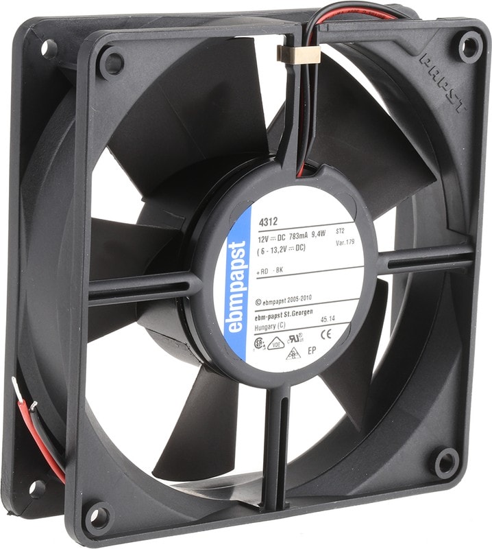 doc021261695 8009484144 4312-179, 4300 Series Axial Fan, 12 V dc, DC Operation, 204m³/h, 9.4W, 119 x 119 x 32mm Hirschmann — изображение 1
