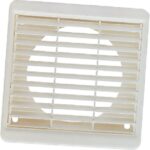 8009694552 436571, White Plastic Vent Grille, Parallel Slat, 140 x 140mm Hirschmann