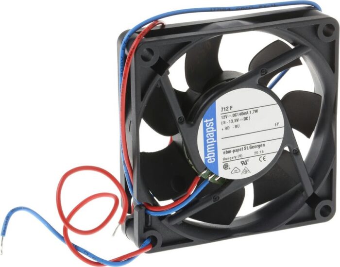 8021383305 Вентилятор Ebmpapst 712F DC 12V 0.14A 70x15 2pin Hirschmann — изображение 4