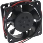 8005750672 06020SA-24N-EA-00, Fan Tubeaxial 24VDC Square - 60mm L x 60mm H Ball 20.5 CFM (0.574m³/min) 2 Wire Leads Hirschmann