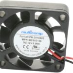 8000181907 MC002107, DC Axial Fan, 12 V, Square, 40 mm, 10.5 mm, Hydro Wave Bearing, 5.2 CFM Hirschmann
