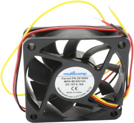 8000198331 MC002105, DC Axial Fan, 12 V, Square, 40 mm, 20 mm, Sleeve Bearing, 9.4 CFM Hirschmann