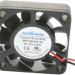 8000217798 MC002106, DC Axial Fan, 12 V, Square, 40 mm, 10.5 mm, Sleeve Bearing, 5.2 CFM Hirschmann