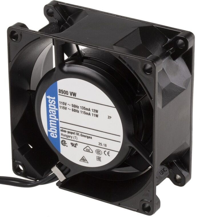 8005765622 8500VW, Fan Tubeaxial 115VAC Square - 80mm L x 80mm H Sintec 36.0 CFM (1.01m³/min) 2 Wire Leads Hirschmann — изображение 5