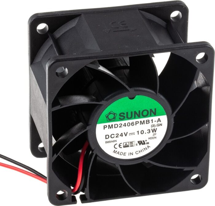 8005941320 PMD2406PMB1-A.(2).GN, Fan Tubeaxial 24VDC Square - 60mm L x 60mm H Ball 56.5 CFM (1.58m³/min) 2 Wire Leads Hirschmann — изображение 8