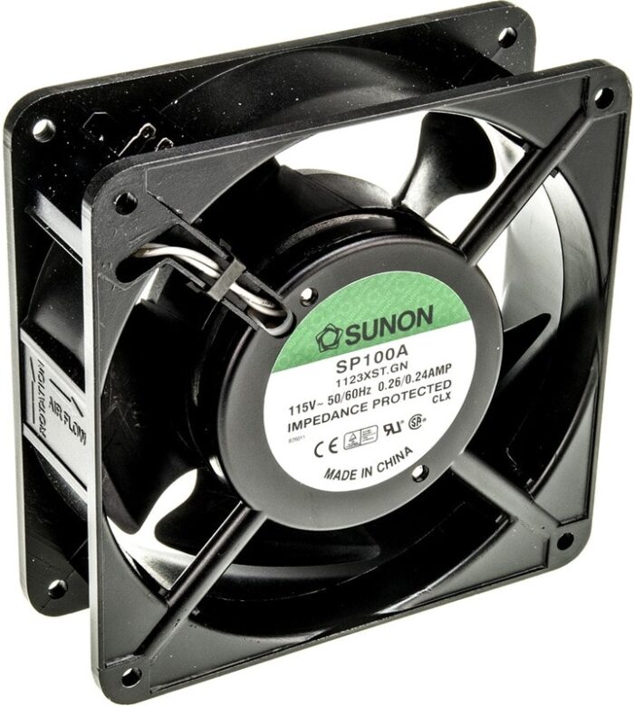 8006180930 SP100A-1123XST.GN, Fan Tubeaxial 115VAC Square - 120mm L x 120mm H Sleeve 115.0 CFM (3.22m³/min) 2 Terminals Hirschmann — изображение 3