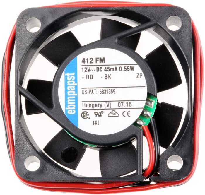 8009482486 412FM, 400 F Series Axial Fan, 12 V dc, DC Operation, 6m³/h, 500mW, 42mA Max, 40 x 40 x 10mm Hirschmann — изображение 3