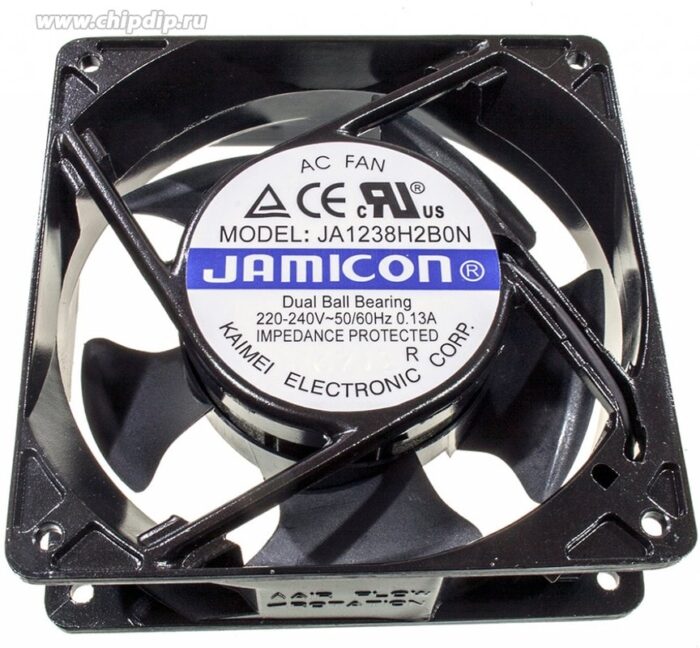 8781983652 JA1238H2B0N-T (JA1238H2B010N- T-R)(клемма) 220V (120х120х38) B(подшипник) CFM85/dBA45 Jamicon вентилятор Hirschmann — изображение 3