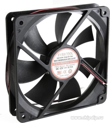 8002940289 EC12025H12SA, (120*120*25 12V), Вентилятор 12В, 120х120х25мм, 162.49 м3/час, 43.6dB, подшипник скольжения, 2600 об/мин Hirschmann