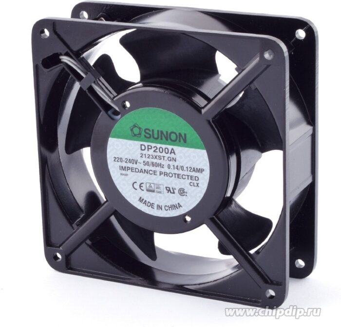 8008673954 DP200A-2123XBT.GN, Fan Tubeaxial 220 ~ 240VAC Square - 120mm L x 120mm H Ball 117.0 CFM (3.28m³/min) 2 Terminals Hirschmann — изображение 3