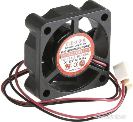8003224347 EC3010H12B, (30*30*10 12V), Вентилятор 12В, 30х30х10мм, подшипник качения, 9000 об/мин Hirschmann