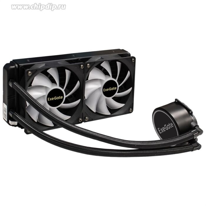 8015946682 EX293457RUS, Комплект водяного охлаждения ExeGate BlackWater-240V2.PWM.RGB (RGB подсветка, LGA2066/2011/1366/1150/ 1151/1155/1156/ 1200/1700 Hirschmann — изображение 2