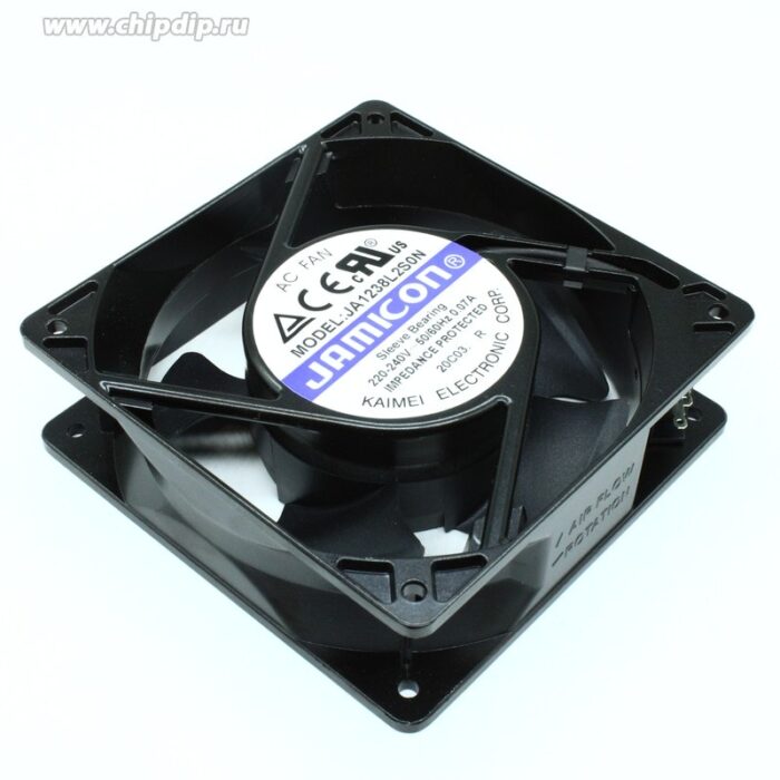 8693407960 JA1238L2S0N-T (JA1238L2S010N- T-R)(клемма) 220V (120х120х38) S(втулка) CFM68/dBA37 Jamicon вентилятор Hirschmann — изображение 2