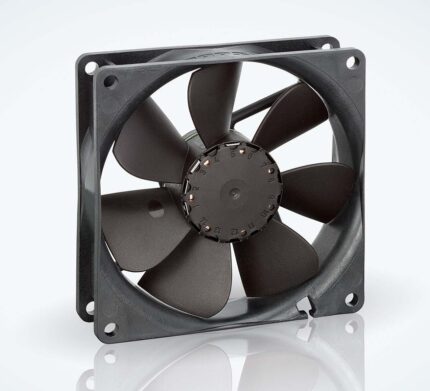8006963645 3412NHH, Fan Tubeaxial 12VDC Square - 92mm L x 92mm H Ball 60.0 CFM (1.68m³/min) 2 Wire Leads Hirschmann