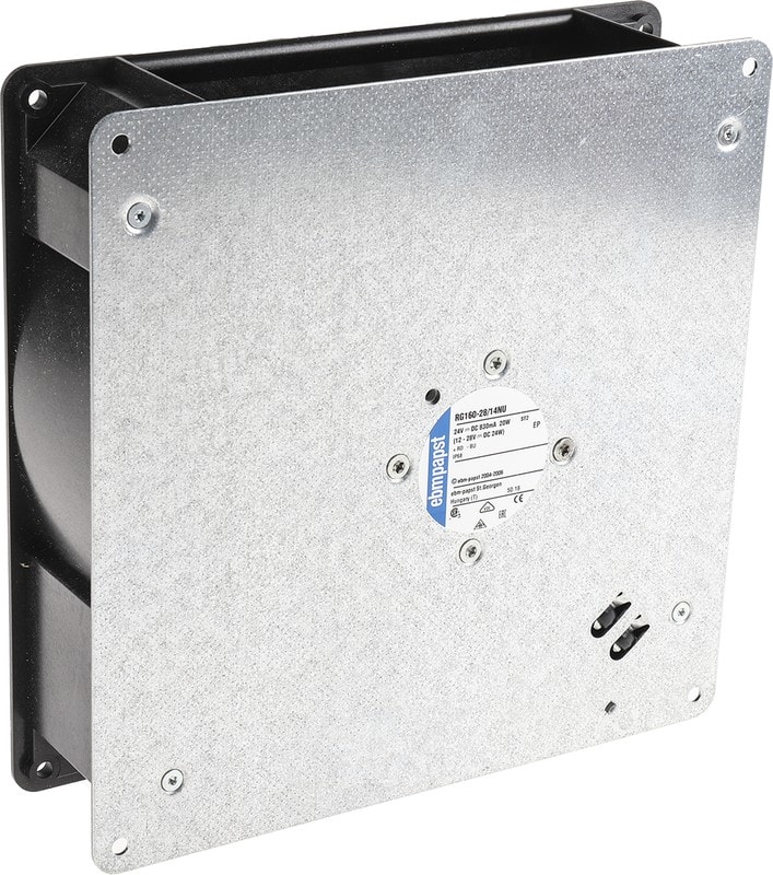 doc022708717 8005924801 RG160-28/14NU, Fan Blower, Centrifugal 24VDC Square - 220mm L x 220mm H Ball 123.0 CFM (3.44m³/min) 2 Wire Leads Hirschmann — изображение 1
