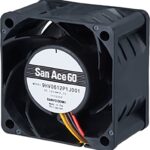 8007868676 9HV0612P1J001, Fan Tubeaxial (Dual) 12VDC Square - 60mm L x 60mm H Ball 66.4 CFM (1.86m³/min) 4 Wire Leads Hirschmann