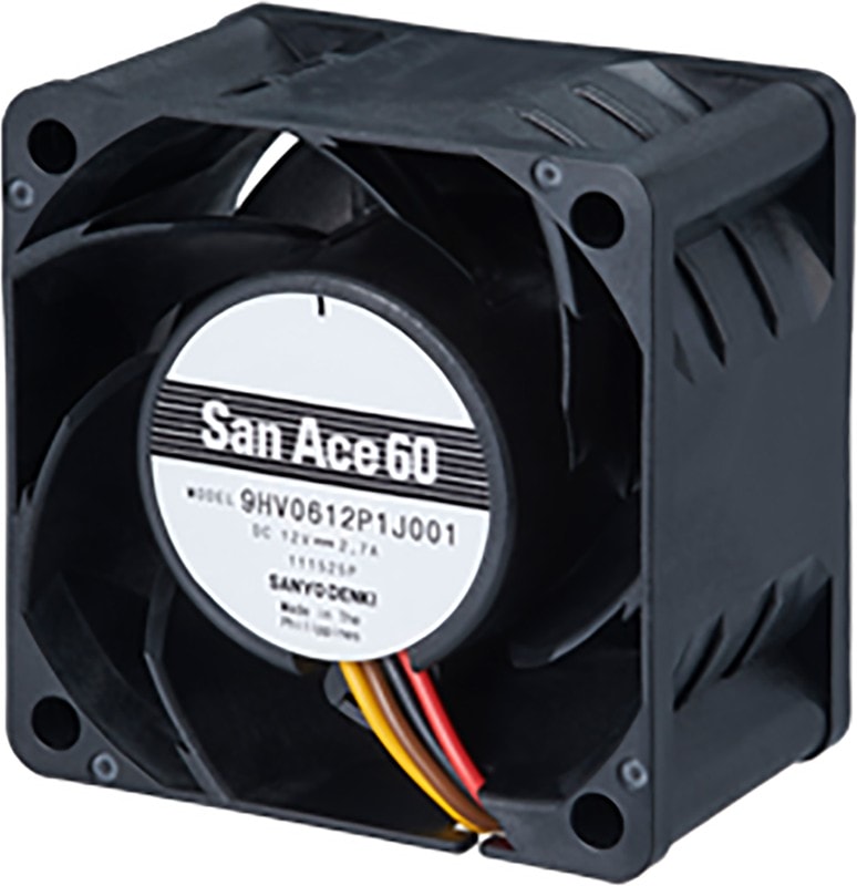 doc022801378 8007868676 9HV0612P1J001, Fan Tubeaxial (Dual) 12VDC Square - 60mm L x 60mm H Ball 66.4 CFM (1.86m³/min) 4 Wire Leads Hirschmann — изображение 1