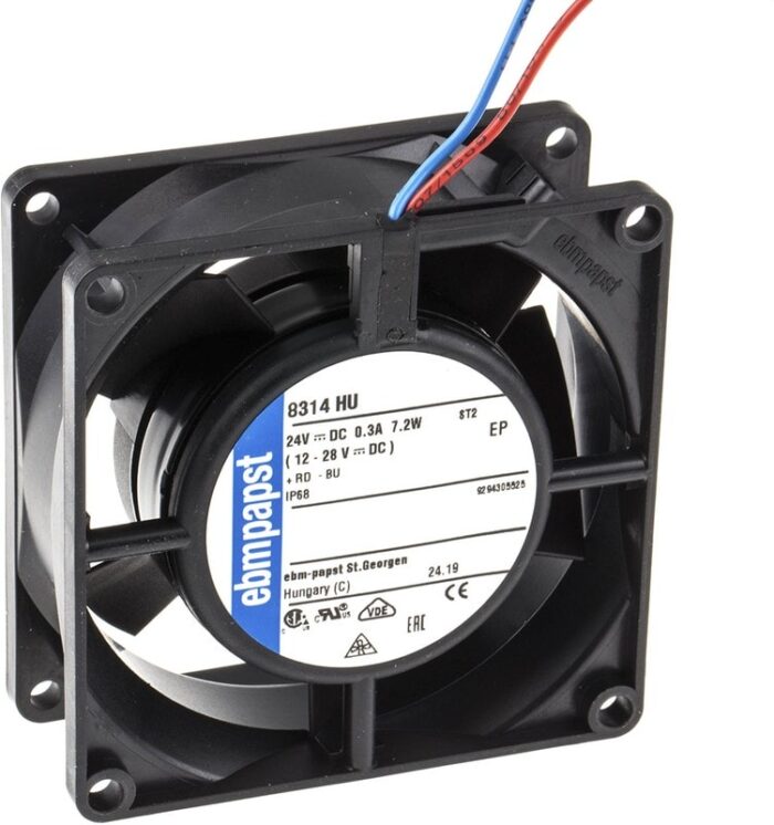 8008786521 Вентилятор Ebmpapst 8314HU 80x80x32 DC защита IP 68 2pin 24v Hirschmann — изображение 5
