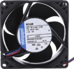 8005778630 8214JN, Fan Tubeaxial 24VDC Square - 80mm L x 80mm H Ball 78.0 CFM (2.18m³/min) 2 Wire Leads Hirschmann — изображение 6