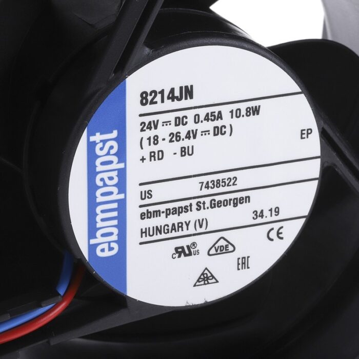 8005778630 8214JN, Fan Tubeaxial 24VDC Square - 80mm L x 80mm H Ball 78.0 CFM (2.18m³/min) 2 Wire Leads Hirschmann — изображение 7