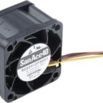 8009612119 9GA0412P3H01, San Ace 9GA Series Axial Fan, 12 V dc, DC Operation, 32.4m³/h, 3.36W, 280mA Max, 40 x 40 x 28mm Hirschmann