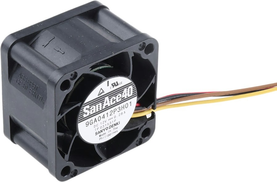 doc023212907 8009612119 9GA0412P3H01, San Ace 9GA Series Axial Fan, 12 V dc, DC Operation, 32.4m³/h, 3.36W, 280mA Max, 40 x 40 x 28mm Hirschmann — изображение 1
