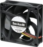 8033936334 9GA0824P4H001, Fan Tubeaxial 24VDC Square - 80mm L x 80mm H Ball 51.5 CFM (1.44m³/min) 4 Wire Leads Hirschmann