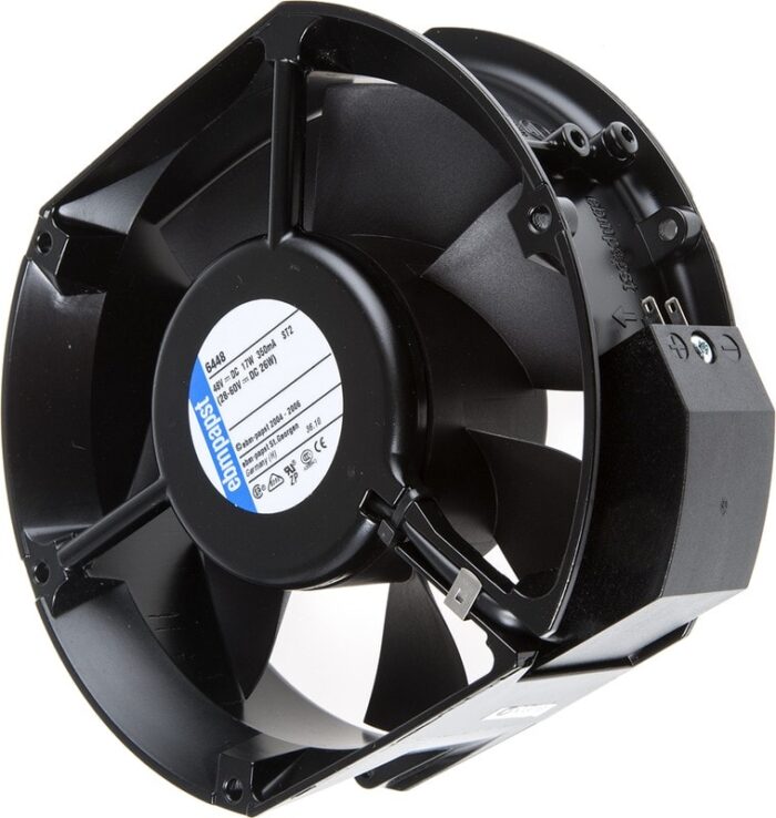 8004985465 6448, DC Fans DC Tubeaxial Fan, 172x150x51mm, 48VDC, 241.3CFM, 17W, 57dBA, 3400RPM, Ball Hirschmann — изображение 6