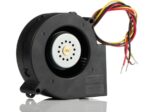 8008662479 9BMC12P2G001, Fan Blower 12VDC Rectangular/Rounded - 97.1mm L x 95mm H Ball 65.3 CFM (1.83m³/min) 4 Wire Leads Hirschmann