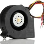 8008662479 9BMC12P2G001, Fan Blower 12VDC Rectangular/Rounded - 97.1mm L x 95mm H Ball 65.3 CFM (1.83m³/min) 4 Wire Leads Hirschmann