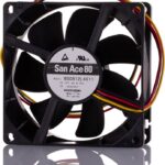 8006476030 9S0812L4011, DC Fans DC Axial Fan, 80x80x25mm, 12VDC, Silent Series, Tachometer Hirschmann