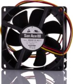 8010470470 9S0812L4011, San Ace 9S Series Axial Fan, 12 V dc, DC Operation, 39.6m³/h, 600mW, 50mA Max, 80 x 80 x 25mm Hirschmann