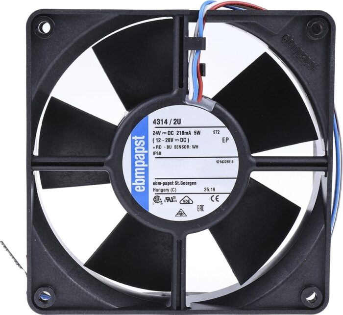 8035598310 Вентилятор Ebmpapst 4314/2U 24V 0.20A 120x38 3pin Hirschmann — изображение 4