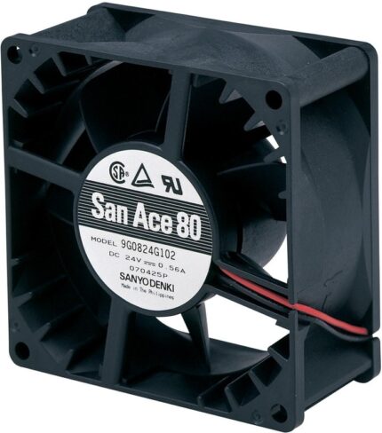 8006975597 9G0812P1H03, Fan Tubeaxial 12VDC Square - 80mm L x 80mm H Ball 80.0 CFM (2.24m³/min) 4 Wire Leads Hirschmann