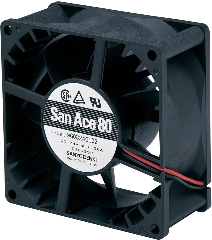 doc024021664 8006975597 9G0812P1H03, Fan Tubeaxial 12VDC Square - 80mm L x 80mm H Ball 80.0 CFM (2.24m³/min) 4 Wire Leads Hirschmann — изображение 1