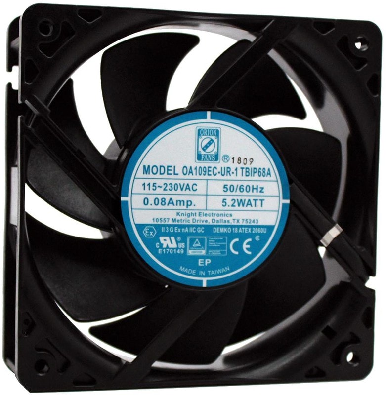 doc024024452 8005183813 OA109EC-UR-1TBIP68A, EC Fans EC Axial Fan, 120x120x38mm, 115-230VAC, 0.34"H2O, Universal Range, IP68 Hirschmann — изображение 1